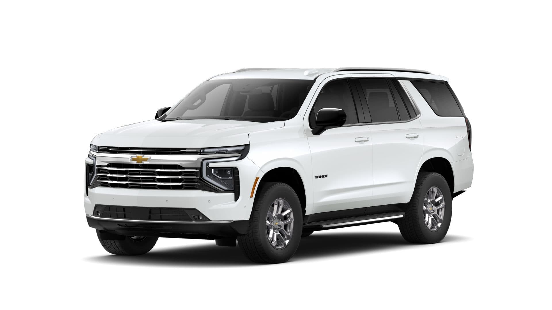 2026 Chevrolet Tahoe LT in Summit White — front three-quarter view